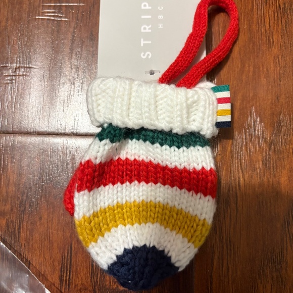 BNWT HBC Stripes Hudson's Bay Company Mitten Glove Christmas Ornament - Picture 2 of 8